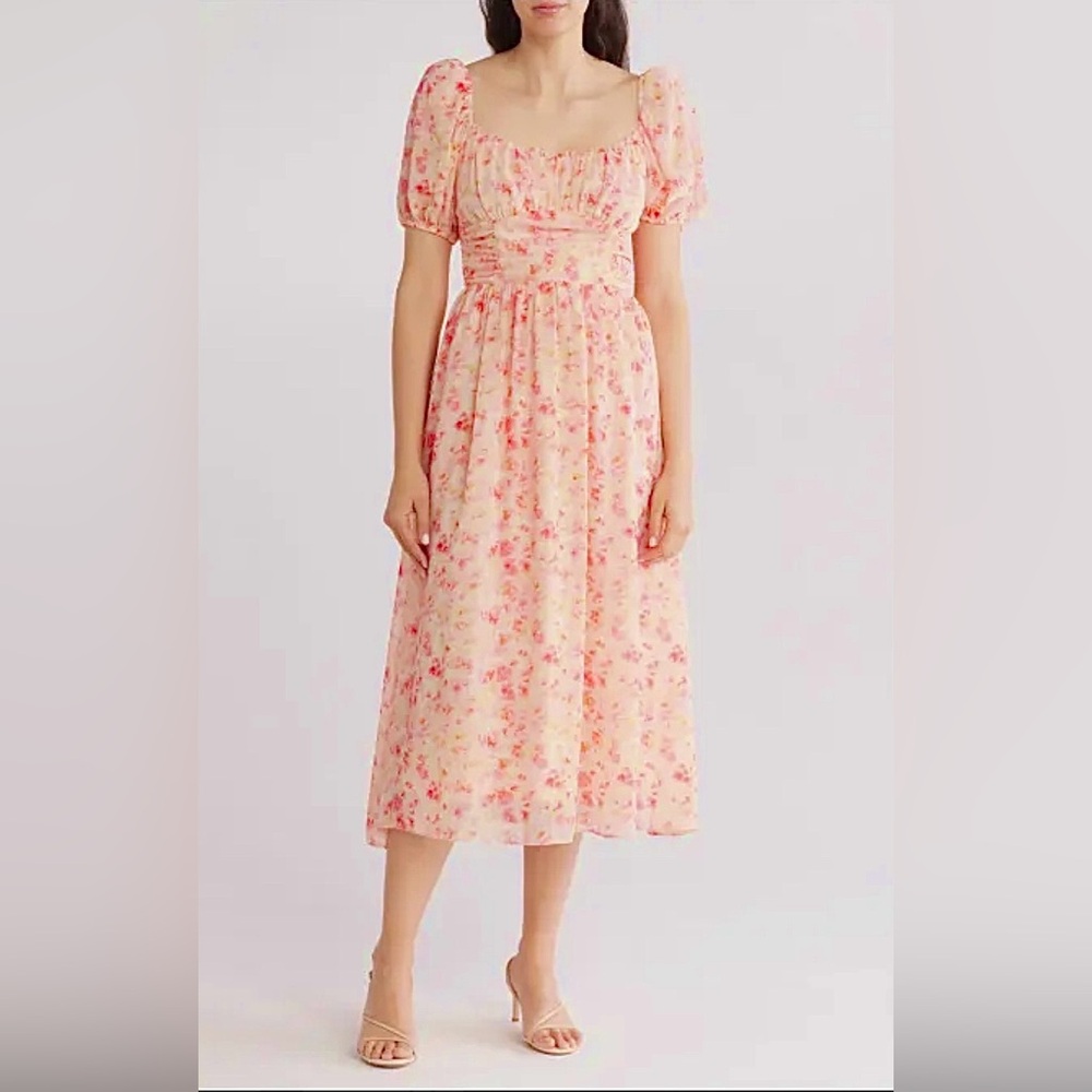 ASTR The Label Floral Chiffon Dress